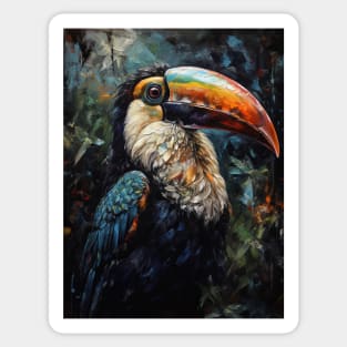 Tropical Beauty: Toucan Oil Painting Sticker